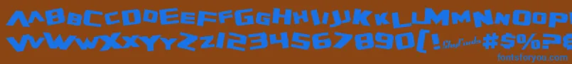 SfZeroGravityBold Font – Blue Fonts on Brown Background