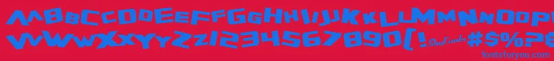 SfZeroGravityBold Font – Blue Fonts on Red Background