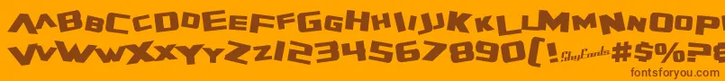 SfZeroGravityBold Font – Brown Fonts on Orange Background