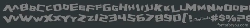 SfZeroGravityBold Font – Gray Fonts on Black Background