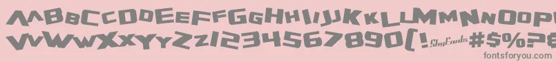 SfZeroGravityBold Font – Gray Fonts on Pink Background