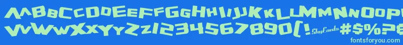 SfZeroGravityBold Font – Green Fonts on Blue Background