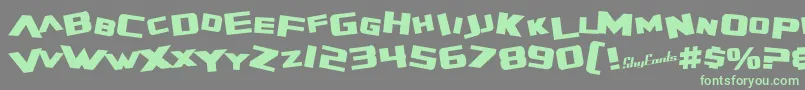 SfZeroGravityBold Font – Green Fonts on Gray Background