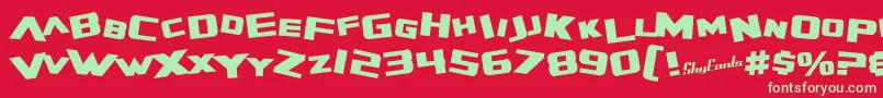 SfZeroGravityBold Font – Green Fonts on Red Background