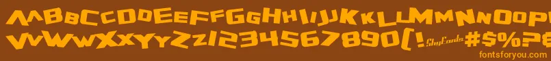 SfZeroGravityBold Font – Orange Fonts on Brown Background
