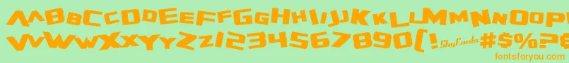 SfZeroGravityBold Font – Orange Fonts on Green Background