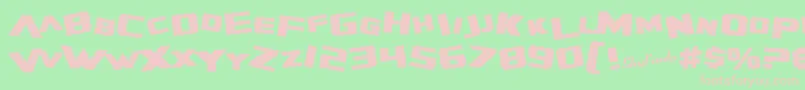 Fonte SfZeroGravityBold – fontes rosa em um fundo verde