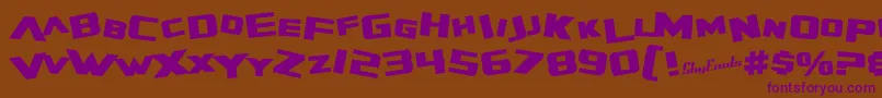 SfZeroGravityBold Font – Purple Fonts on Brown Background