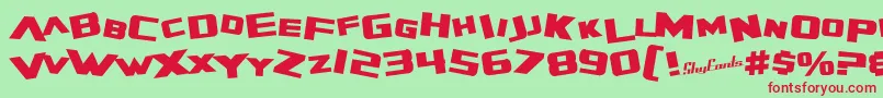 SfZeroGravityBold Font – Red Fonts on Green Background