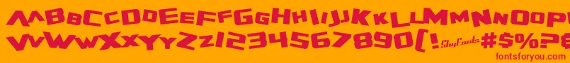 SfZeroGravityBold Font – Red Fonts on Orange Background