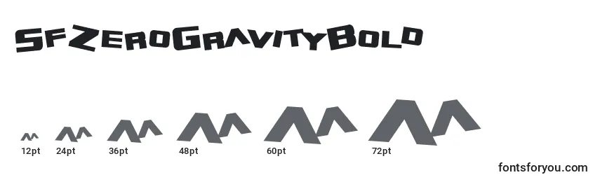 SfZeroGravityBold Font Sizes