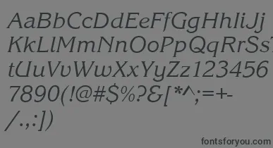 KingstonItalic font – Black Fonts On Gray Background