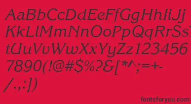 KingstonItalic font – Black Fonts On Red Background