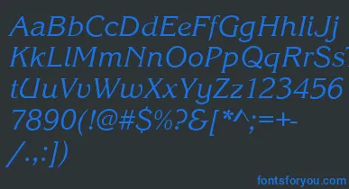 KingstonItalic font – Blue Fonts On Black Background