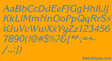 KingstonItalic font – Blue Fonts On Orange Background