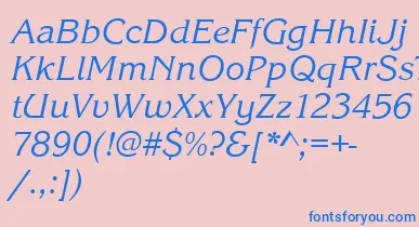 KingstonItalic font – Blue Fonts On Pink Background