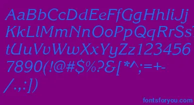 KingstonItalic font – Blue Fonts On Purple Background