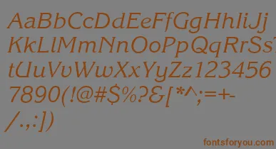 KingstonItalic font – Brown Fonts On Gray Background