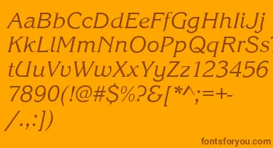 KingstonItalic font – Brown Fonts On Orange Background