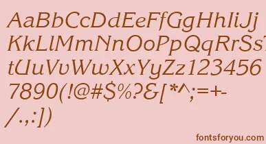 KingstonItalic font – Brown Fonts On Pink Background