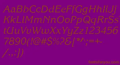 KingstonItalic font – Brown Fonts On Purple Background