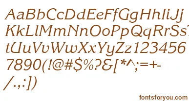 KingstonItalic font – Brown Fonts On White Background