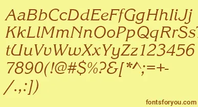 KingstonItalic font – Brown Fonts On Yellow Background