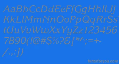 KingstonItalic font – Gray Fonts On Blue Background