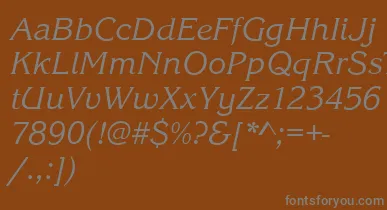 KingstonItalic font – Gray Fonts On Brown Background