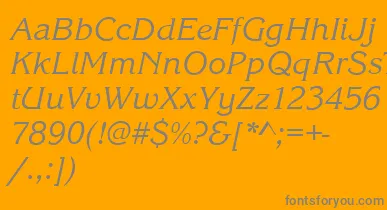 KingstonItalic font – Gray Fonts On Orange Background