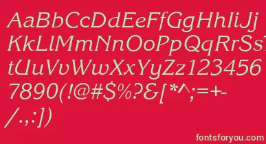 KingstonItalic font – Green Fonts On Red Background