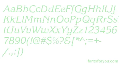 KingstonItalic font – Green Fonts On White Background