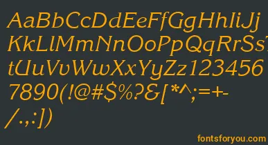 KingstonItalic font – Orange Fonts On Black Background