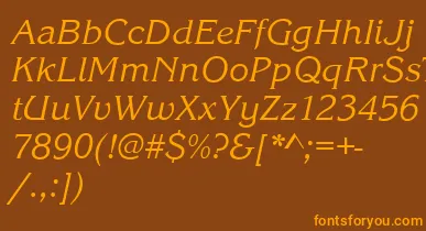 KingstonItalic font – Orange Fonts On Brown Background