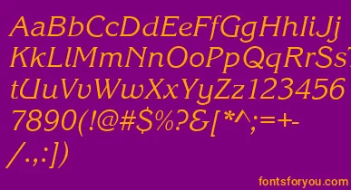 KingstonItalic font – Orange Fonts On Purple Background