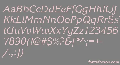 KingstonItalic font – Pink Fonts On Gray Background