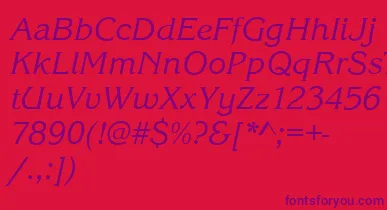 KingstonItalic font – Purple Fonts On Red Background