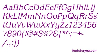 KingstonItalic font – Purple Fonts On White Background