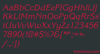 KingstonItalic font – Red Fonts On Black Background