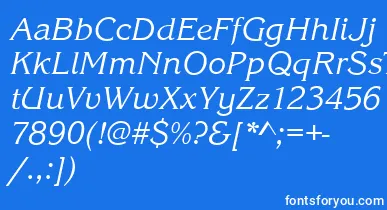 KingstonItalic font – White Fonts On Blue Background