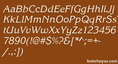 KingstonItalic font – White Fonts On Brown Background