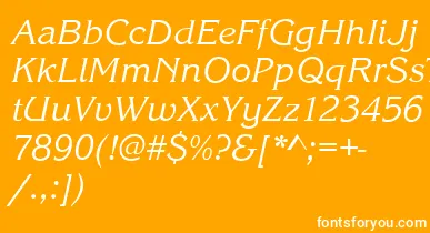 KingstonItalic font – White Fonts On Orange Background