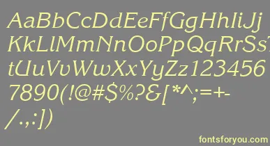 KingstonItalic font – Yellow Fonts On Gray Background