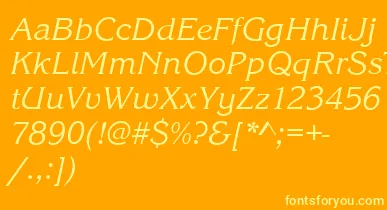 KingstonItalic font – Yellow Fonts On an Orange Background