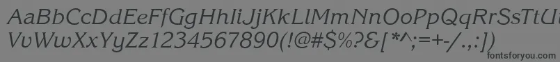 フォントKingstonItalic – 黒い文字の灰色の背景