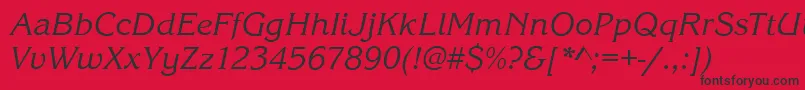 KingstonItalic Font – Black Fonts on Red Background