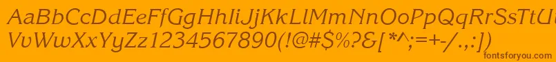 KingstonItalic Font – Brown Fonts on Orange Background