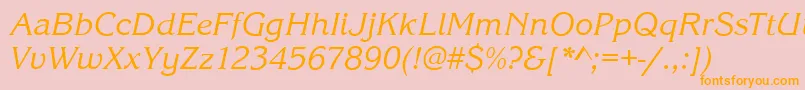 KingstonItalic-Schriftart – Orangefarbene Schriften auf rosa Hintergrund