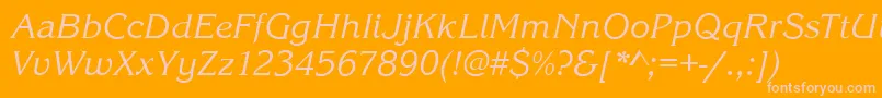 KingstonItalic Font – Pink Fonts on Orange Background