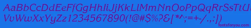 KingstonItalic Font – Purple Fonts on Blue Background
